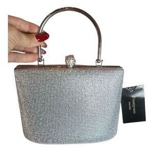 Elegant Silver Rhinestone Clutch NWT